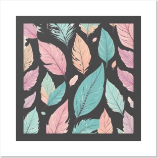 Leaves pastel seamless pattern Posters and Art